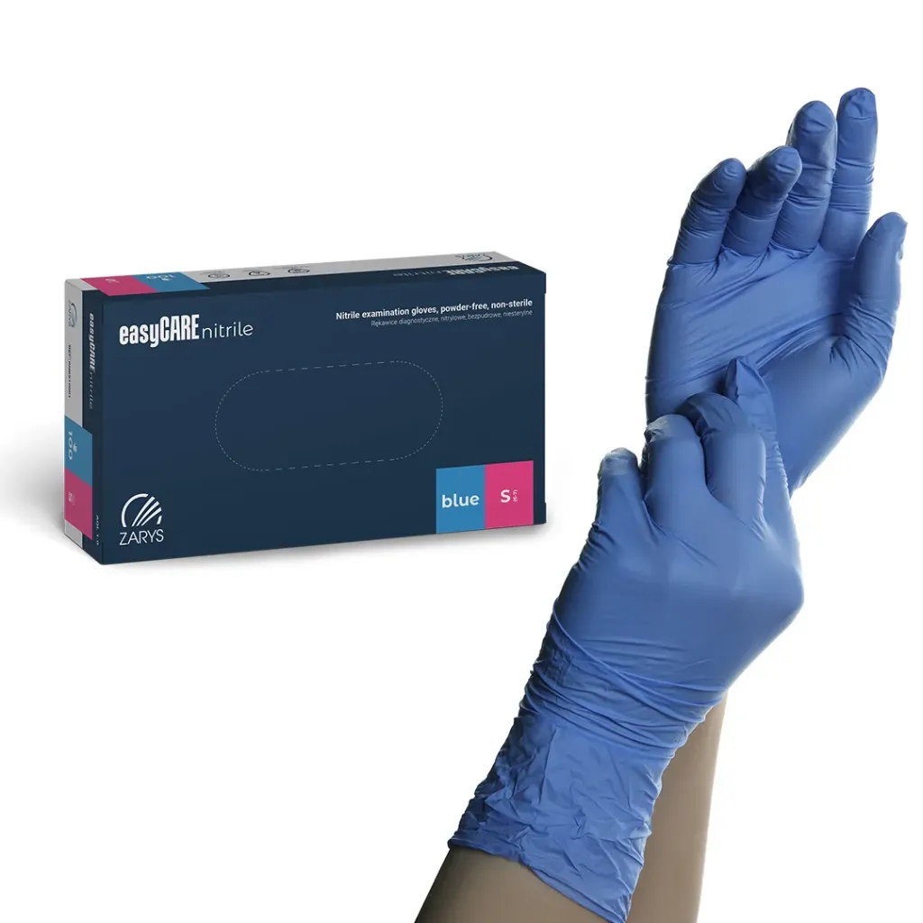 [ZARNBS10001] Zarys EasyCare púdermentes nitril kesztyű, kék, S, 100 db