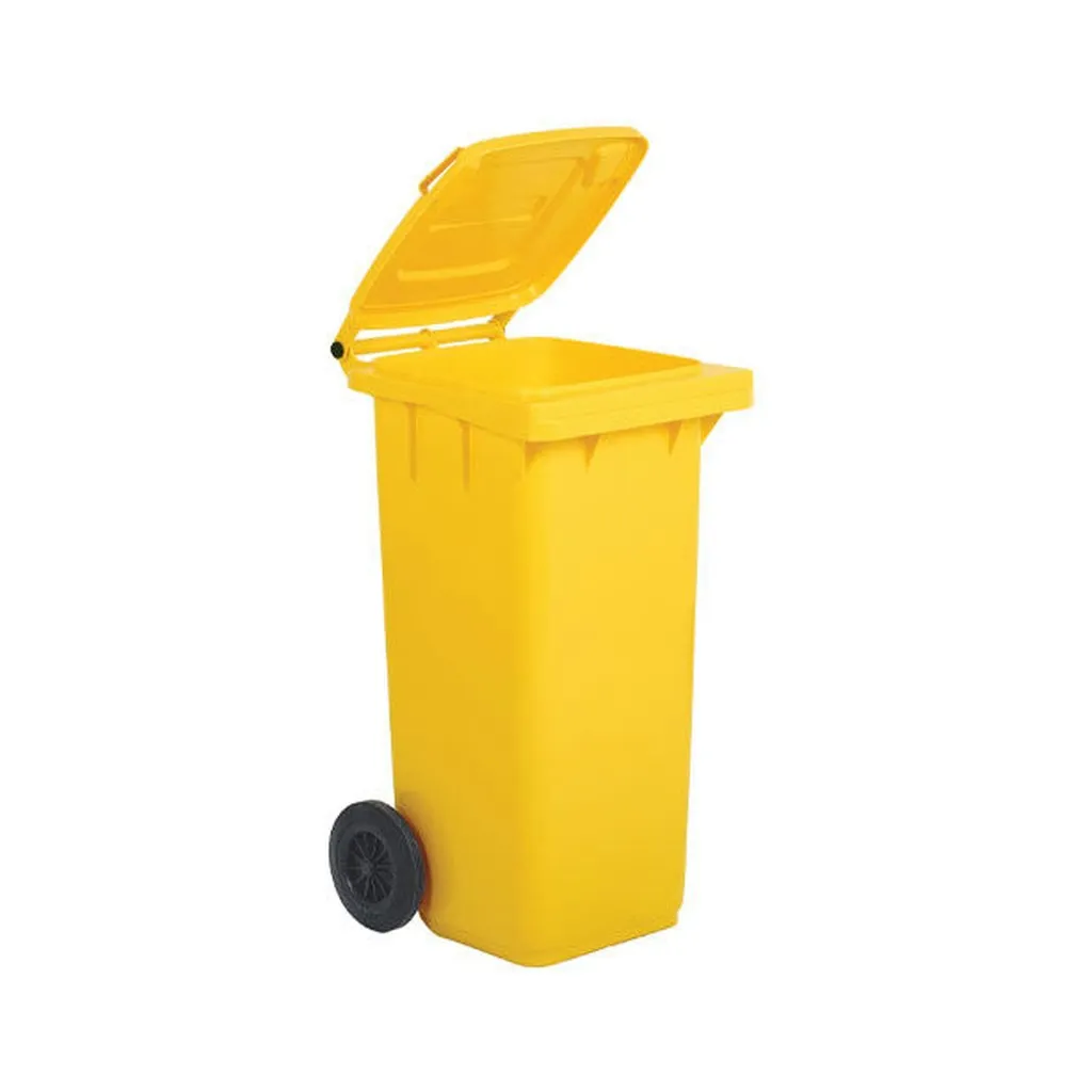 Medial hulladékgyűjtő, műanyag, sárga, 120 l