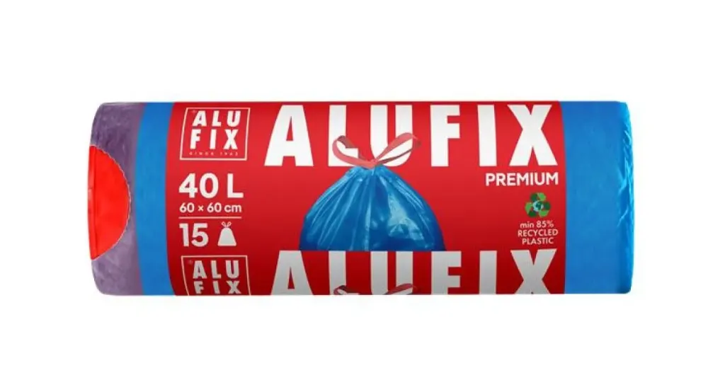[VPC64566] Alufix szemeteszsák zárószalagos, 40 l, 15db/csomag