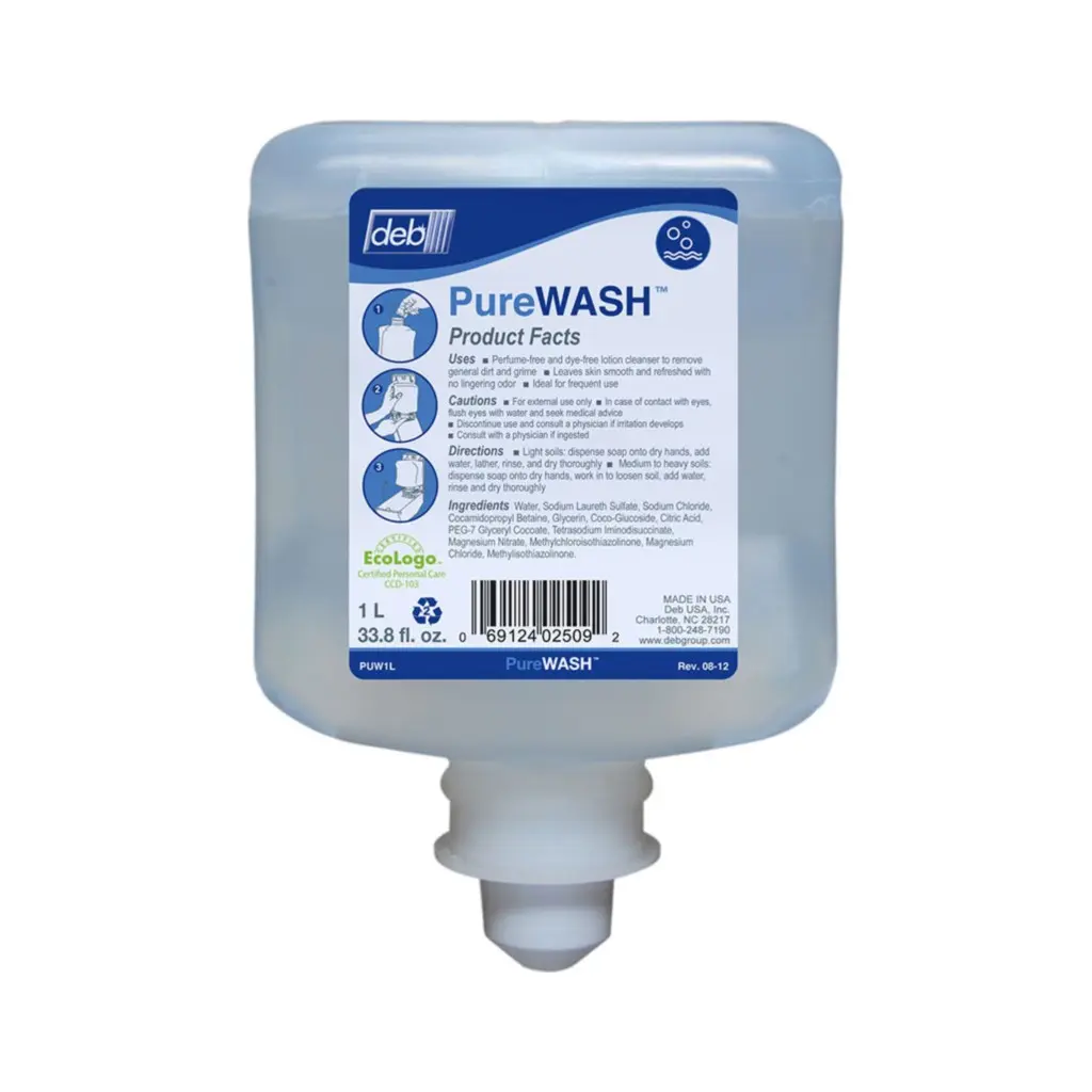 [DBPUW1L] Deb Pure Wash, 1 l, kéztisztító, könnyű, 6 patron/karton