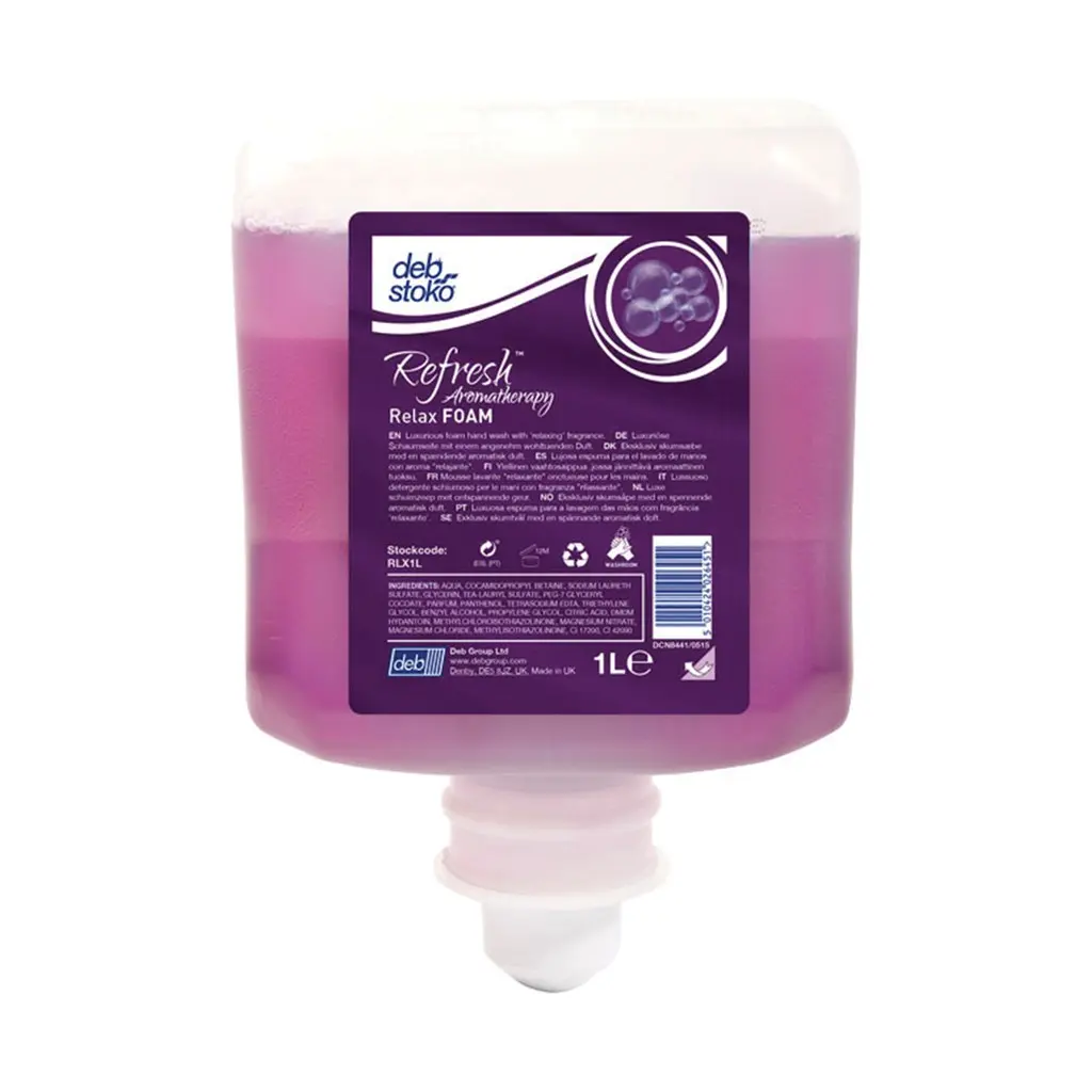 [DBRLX1LEE] Deb Relax Foam Wash, 1 l, kézmosó habszappan, 6 patron/karton