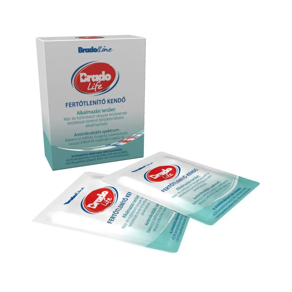 BradoLife fertőlenítő kendő, 5 db / csomag