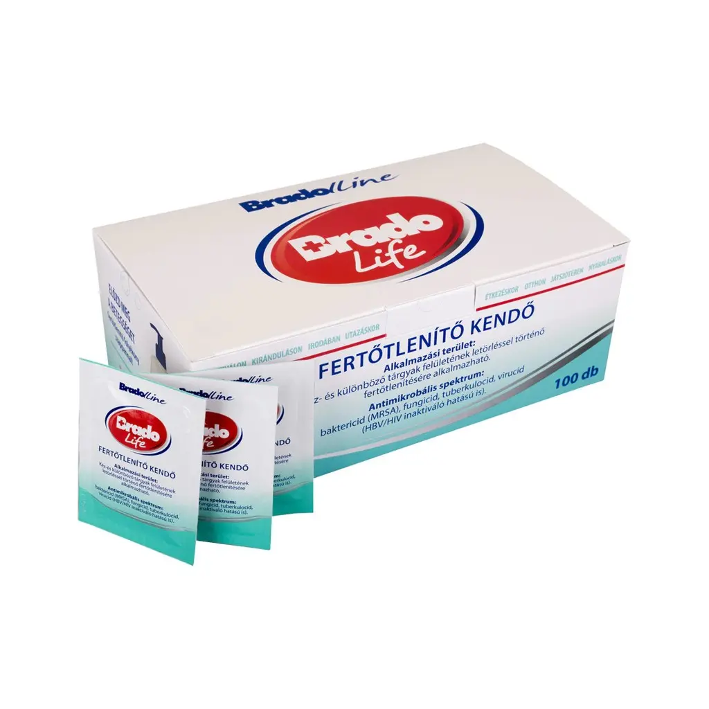 [BR051040311] BradoLife fertőlenítő kendő, 100 db / doboz