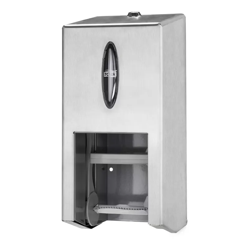 Tork dupla tekercses, belsőmag nélküli Mid-size toalettpapír adagoló, rozsdamentes acél, T7