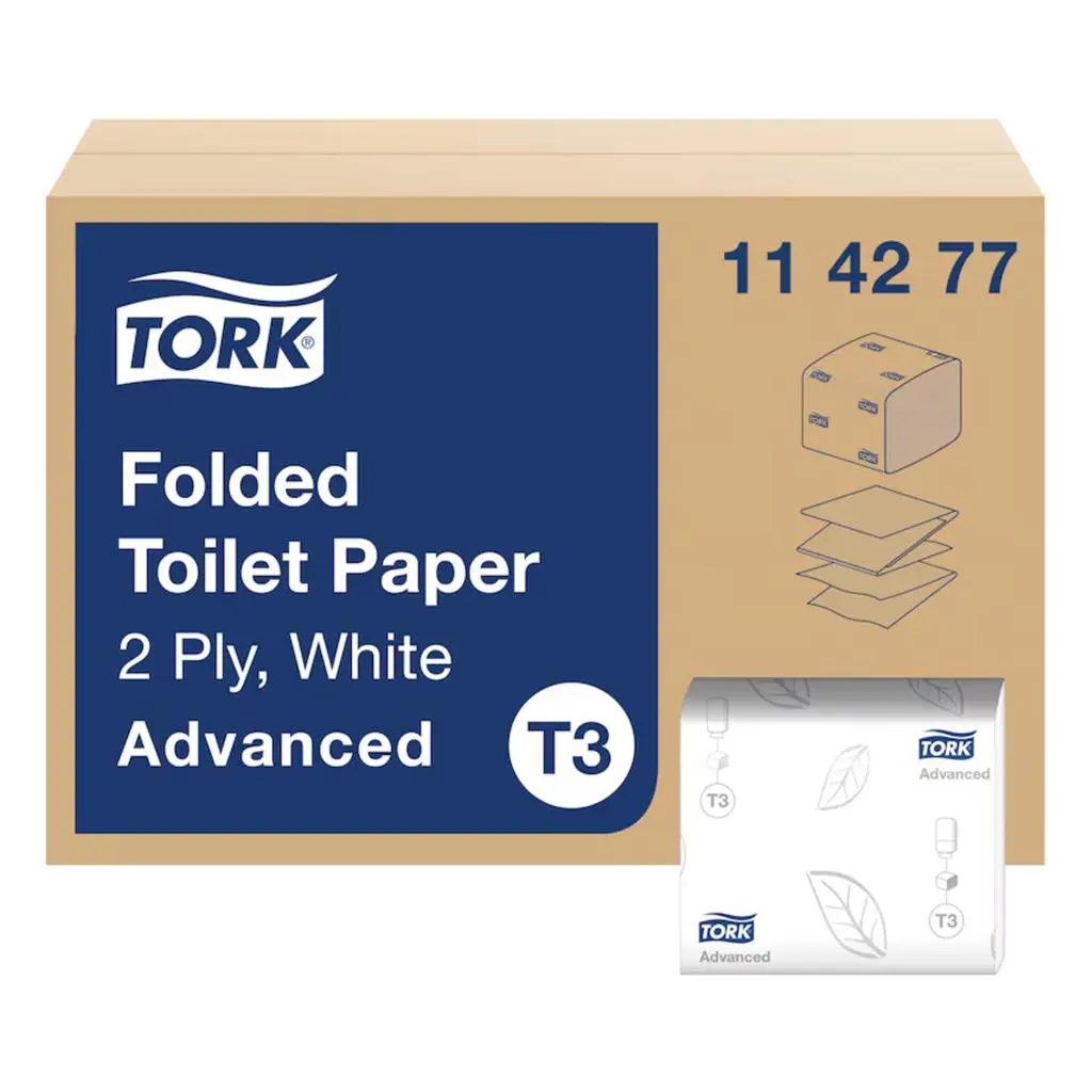 Tork Folded hajtogatott toalettpapír, fehér, 2 réteg, 11×19 cm, 252 lap/csomag, 30 csomag/karton, T3