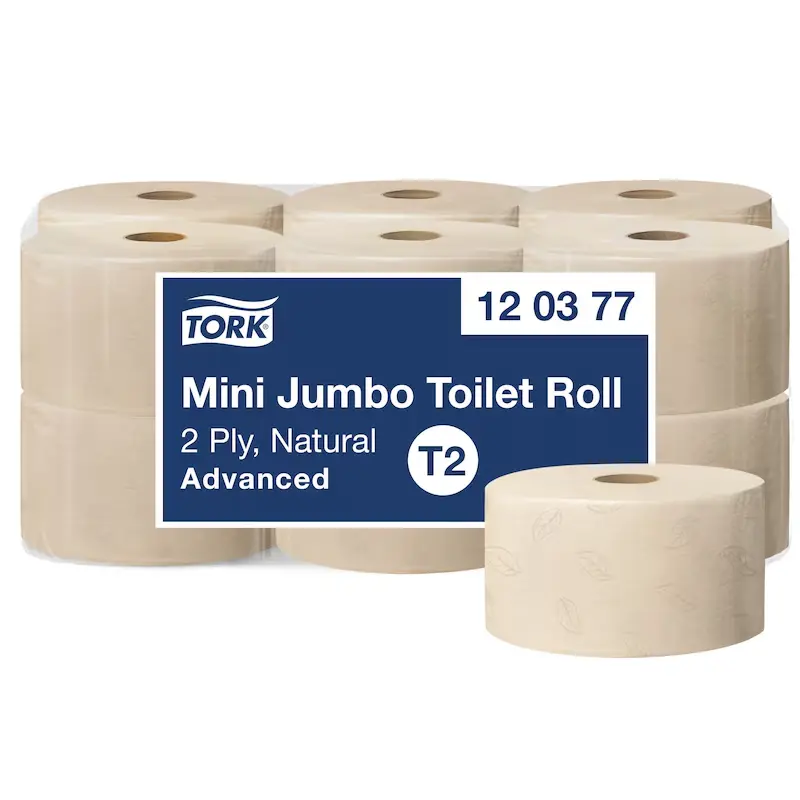 [TO120377] Tork Mini Jumbo tekercses toalettpapír, natúr, 2 réteg, D18,8, 170 m, 12 tek./karton, T2