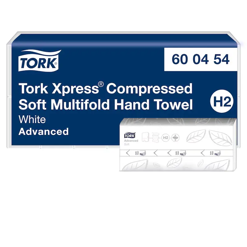 [TO600454] Tork Xpress tömörített soft multifold papír kéztörlő, fehér, 2 réteg, 32,2 x 21,2 cm, 6 csom./karton, W hajtás, H2