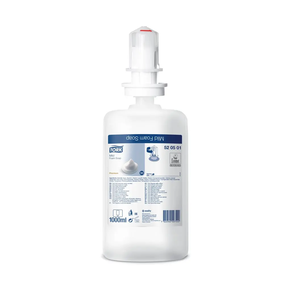 Tork habszappan, kézkímélő, 1000 ml, fehér