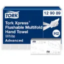 Tork Xpress Multifold papír kéztörlő, fehér, 2 réteg, vízben oldódó, 24 x 21,3 cm, 21 csom./karton, W hajtás, H2