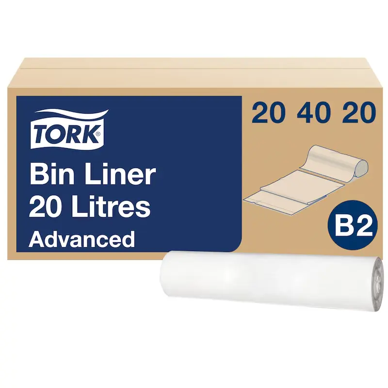 [TO204020] Tork hulladékgyűjtő zsák, fehér, 20 l, 10x100db /karton