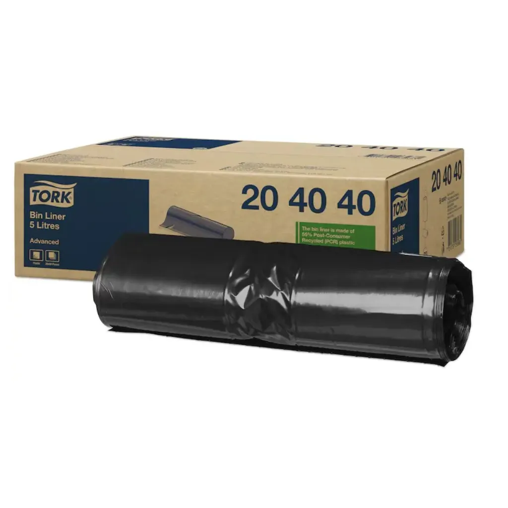 [TO204040] Tork hulladékgyűjtő zsákok, 5 literes, fekete, 20x50db/karton