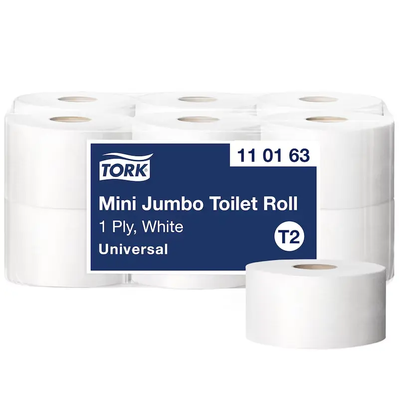 Tork Mini Jumbo tekercses toalettpapír, fehér, 1 réteg, D18,8, 240 m, 12 tek./karton, T2