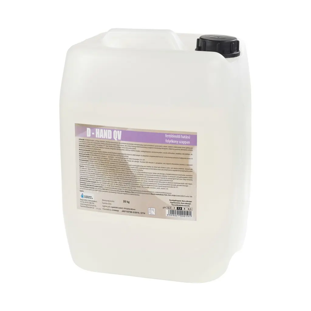 [HU3650-20] D-Hand QV folyékonyszappan, fertőtlenítő, 20 kg