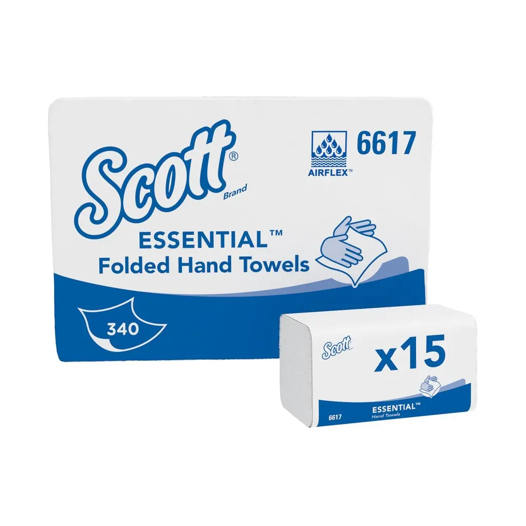 Kimberley-Clark papír kéztörlő, fehér, 1 réteg, 21x20 cm, C hajtás, 15x340 lap