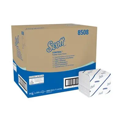 [KC8508] Kimberley-Clark hajtogatott toalettpapír, 2 réteg, fehér, 36x250 lap 18,6x11,7 cm