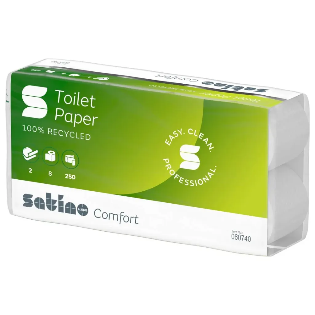 [WE060740] Wepa Comfort kistekercses toalettpapír, fehér, 2 réteg, 27,5 m, 8 tek./karton, MT1 , Kifutó