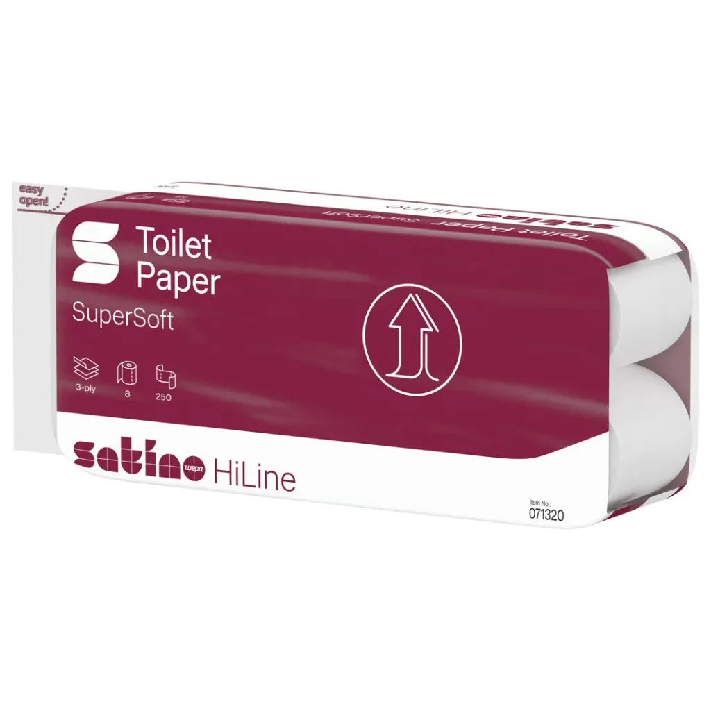 Wepa HiLine kistekercses toalettpapír, fehér, 3 réteg, 30 m, 8 tek./karton, MT1