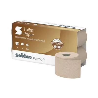 [WE076970] Wepa PureSoft toalettpapír, kistekercses, 3 rétegű, 27m, 8x250 lap