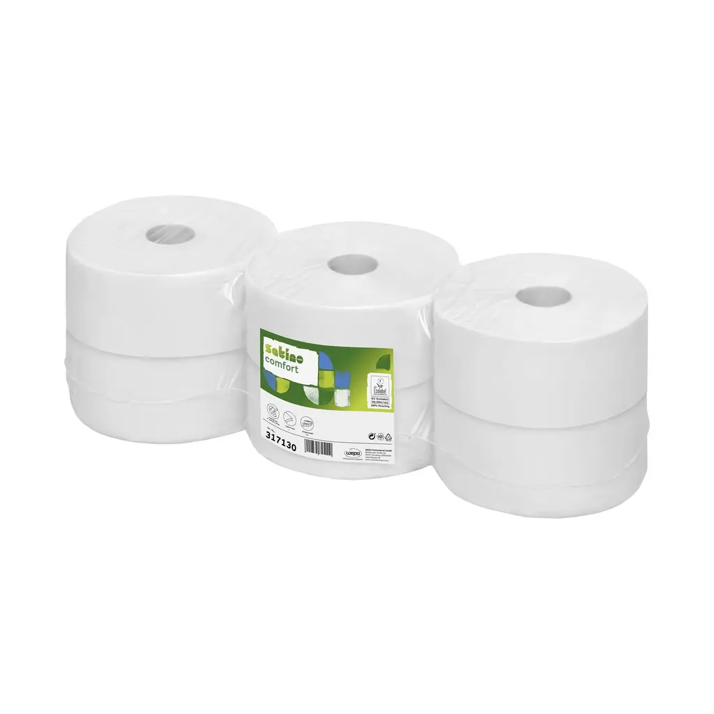 Wepa Comfort tekercses toalettpapír, fehér, D26, 380 m, 6 tek./karton