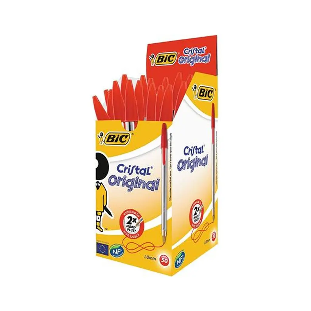 [CWBC8373619] Golyóstoll, 0,32mm, kupakos, BIC, piros 50db/doboz