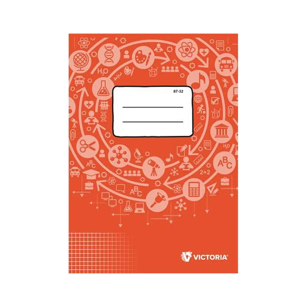 Füzet, tűzött, A4, kockás, 32 lap, VICTORIA, A4