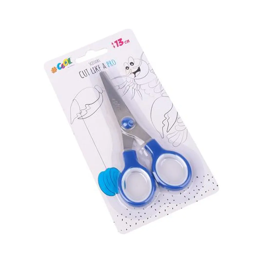 Olló, iskolai, 13 cm, kék