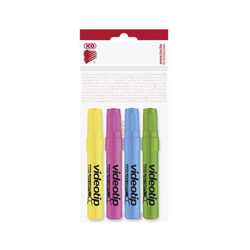 Szövegkiemelő készlet, 1-4 mm, ICO, 4 szín