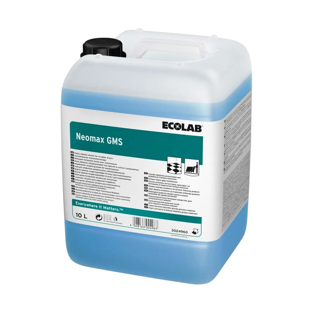 Neomax GMS Ecolab, 10 l, gépi tisztítószer, er. lú