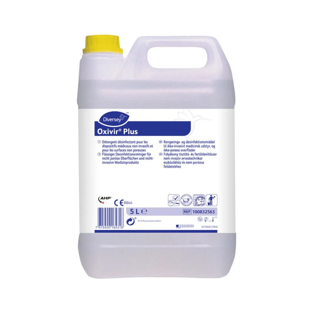 DI Oxivir Plus, 5 l, nem invazív orvostechnikai eszközökhöz és nem porózus felületekhez, hidrogén-peroxidos