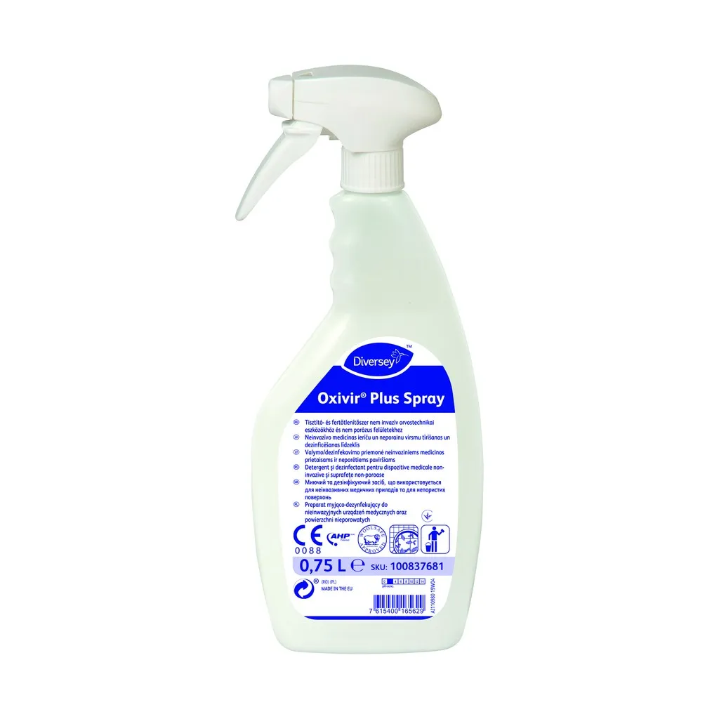DI Oxivir Plus, fertőtlenítő tisztítószer szórófejjel, 750 ml