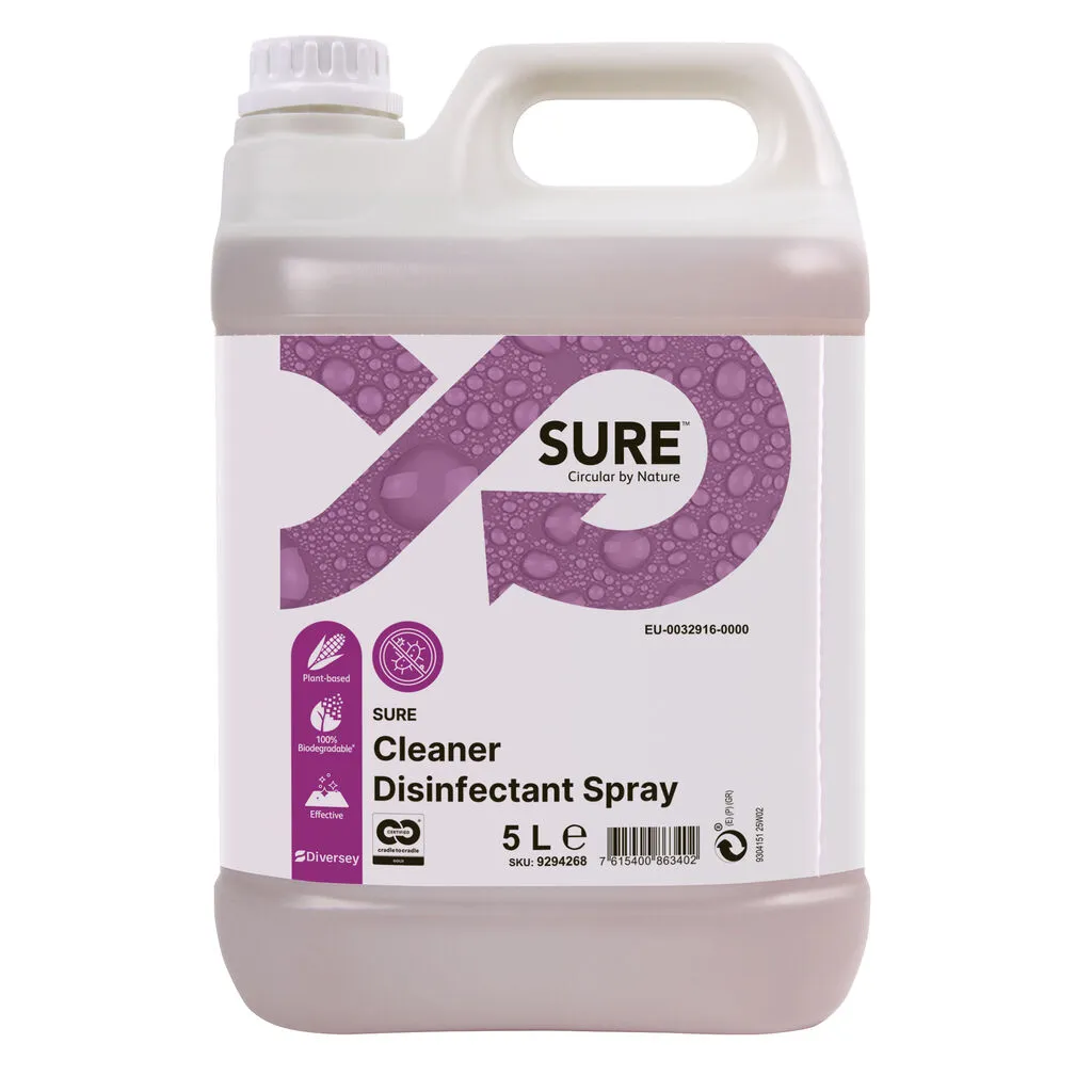 SURE Cleaner Disinfectant Spray, használatra kész tisztító- és fertőtlenítőszer, 5 l