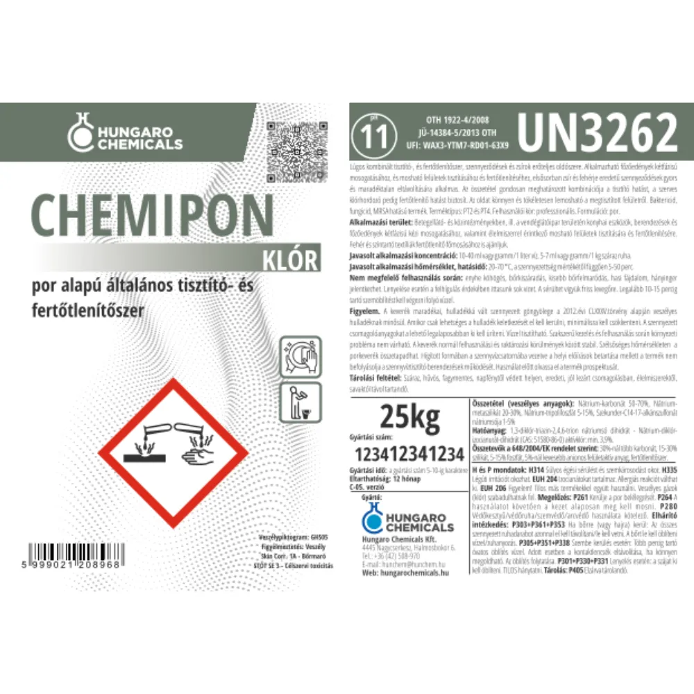 Chemipon Klór mosogatópor, kézi, 5 kg