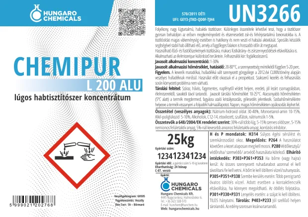 [HU3143-5] Chemipur L 200 Alu lúgos habtisztítószer koncentrátum 5kg