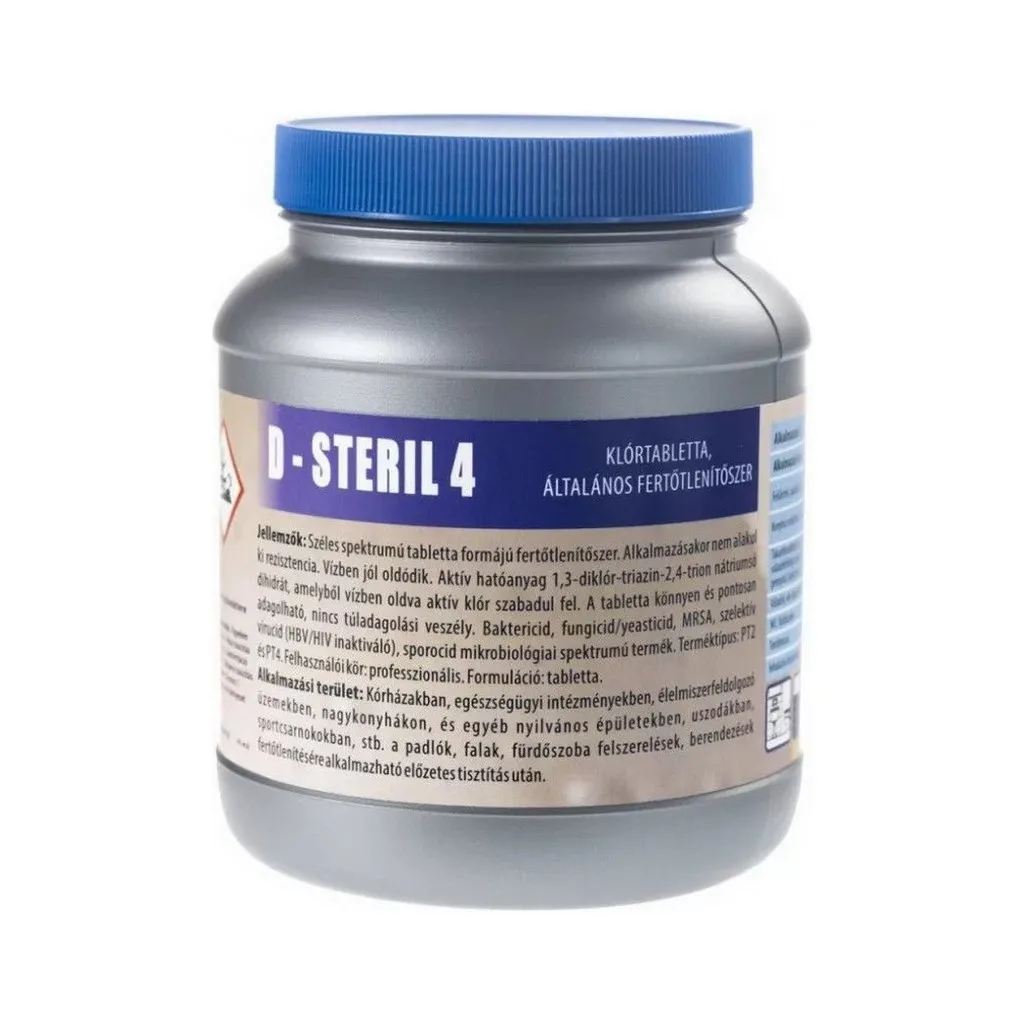[HU3738-5] D-Steril 4 klórtabletta, fertőtlenítő hatású, 5 kg