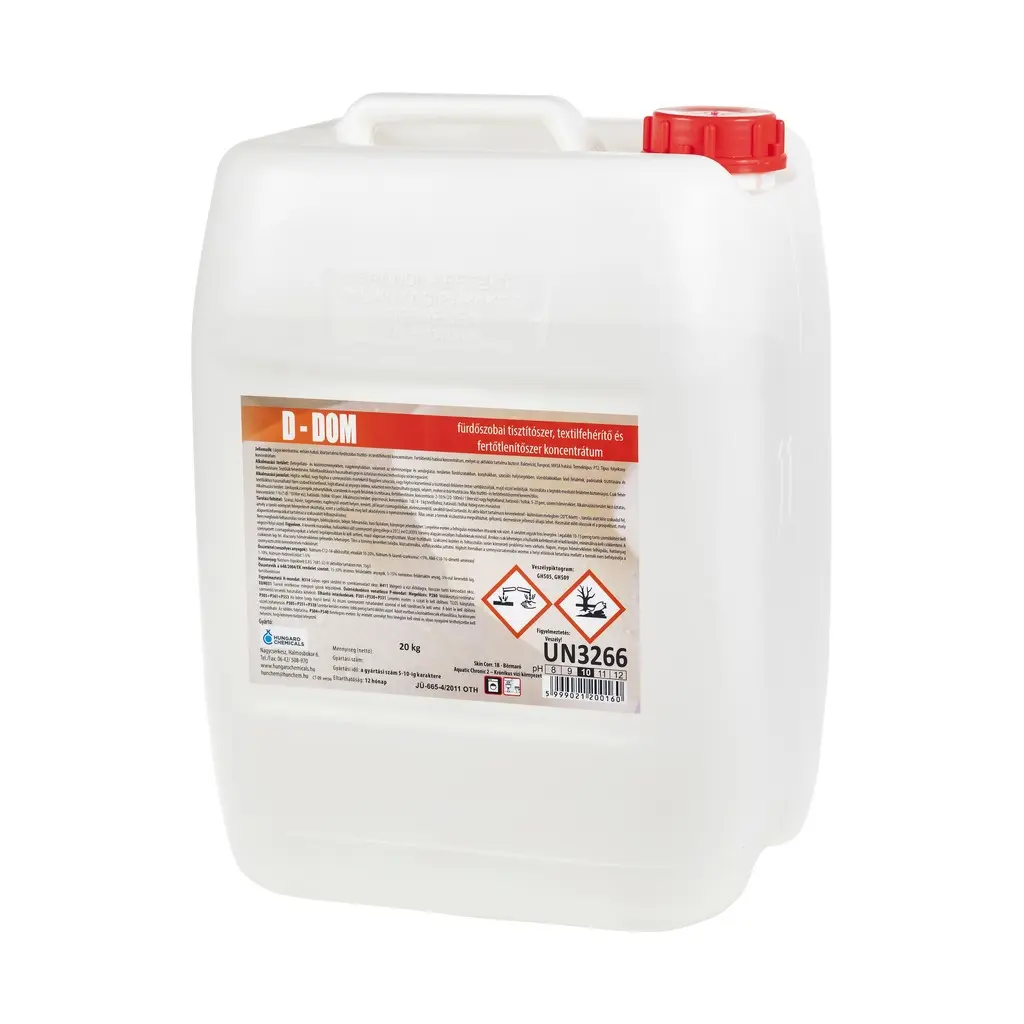 D-Dom szanitertisztító, textilfehérítő és fertőtlenítőszer koncentrátum 20 kg