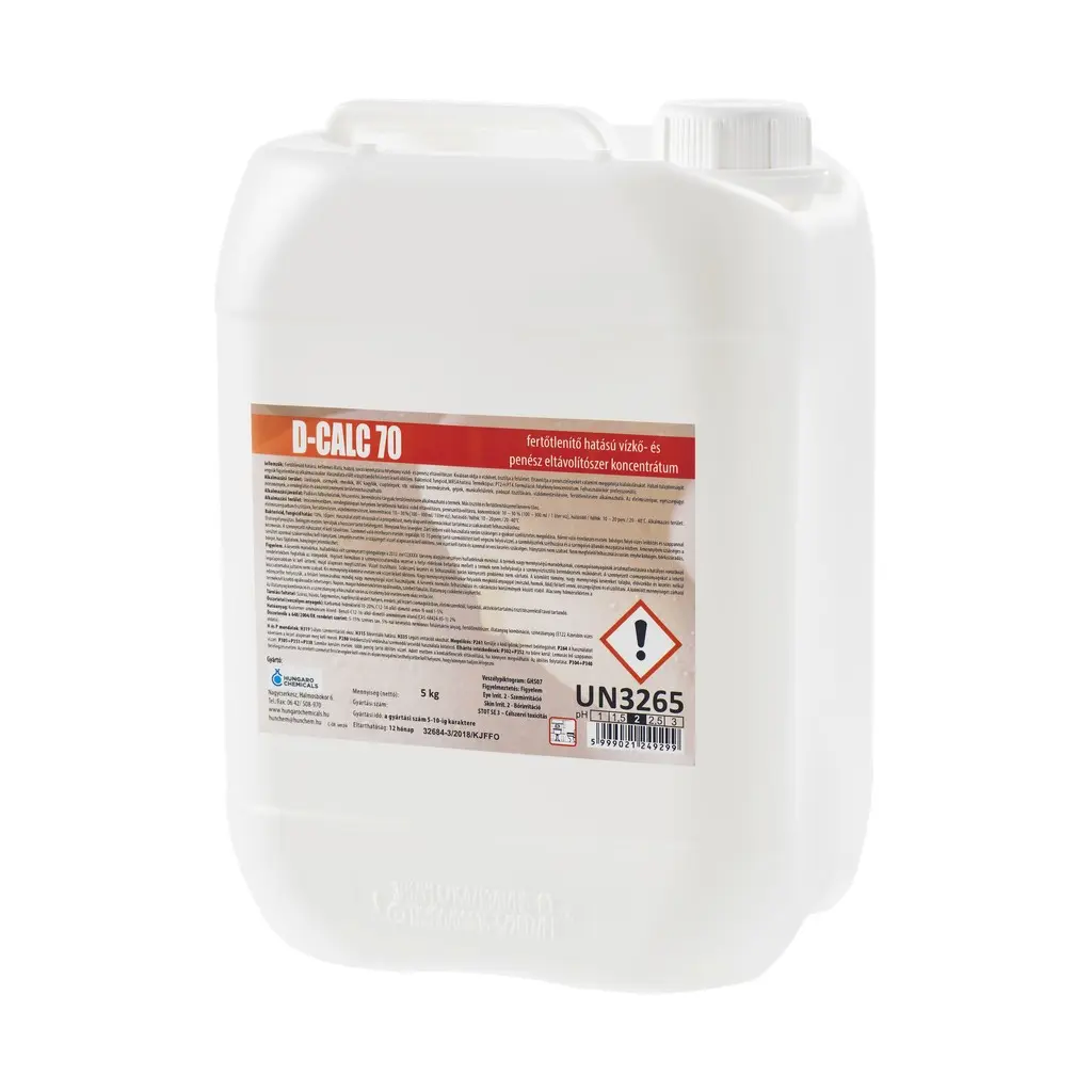 [HU3929-5] D-Calc 70 szanitertiszt., fertőtlenítő hatású vízkő – és penész eltávolító koncentrátum, 5 kg