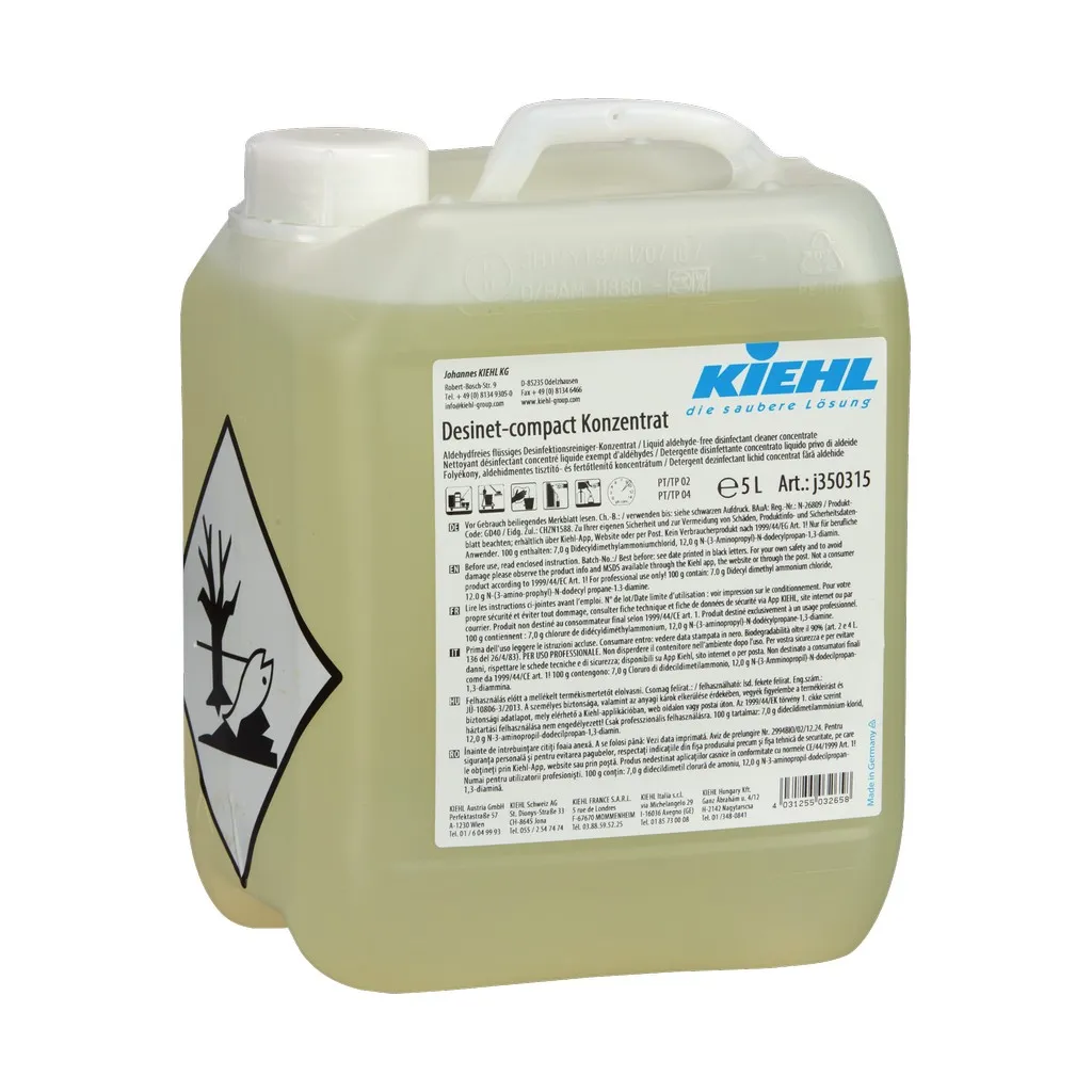 [KIJ350305] Desinet-Compact, Kiehl, aldehidmentes tisztító- és fertőtlenítő koncentrátum, 5l