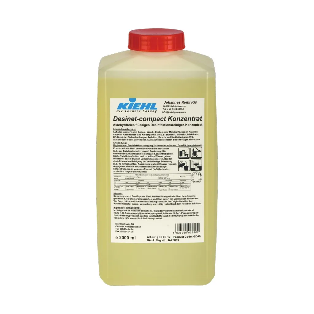 [KIJ350308] Desinet-Compact Kiehl, aldehidmentes tisztító- és fertőtlenítő koncentrátum, 3x2 l