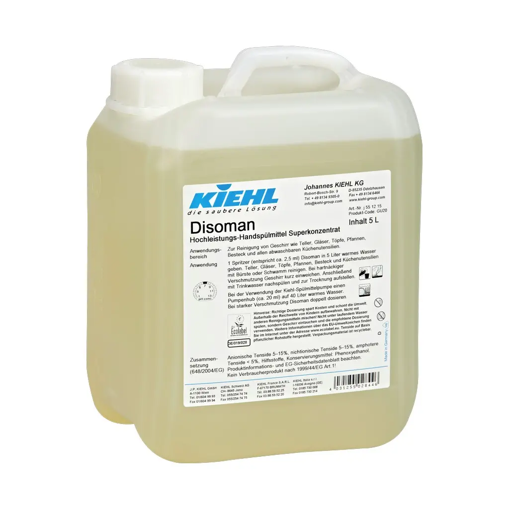 Disoman Kiehl, 5 l, mosogatószer konc., kézi, öko