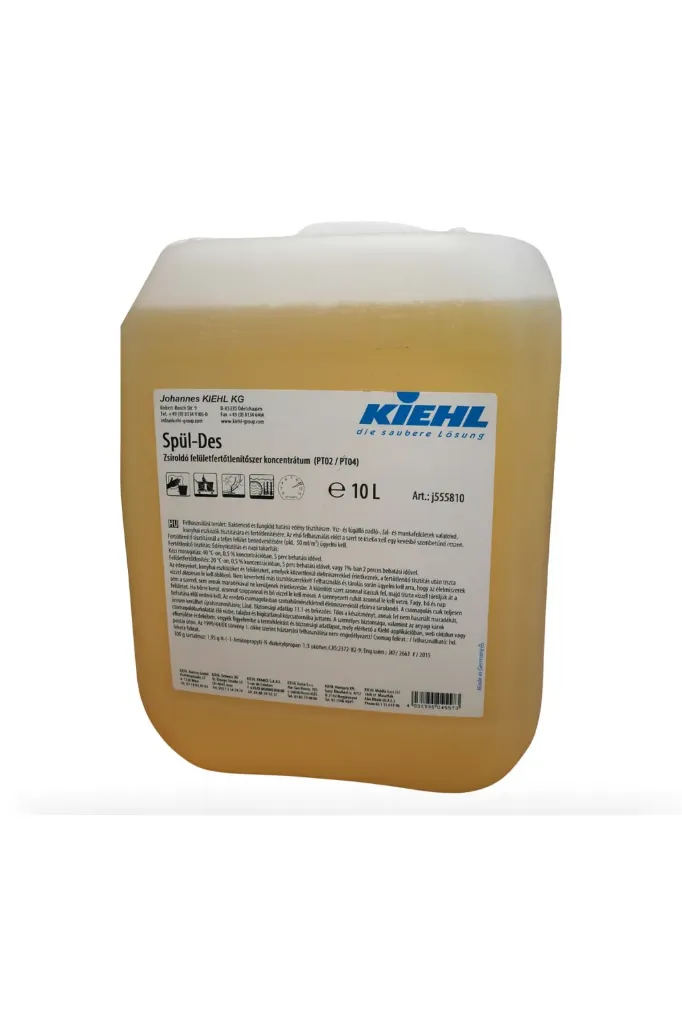 [KIJ555810] Spül-Des Kiehl, 10l, konyhai tisztítószer, kézi, fertőtlenítő koncentrátum