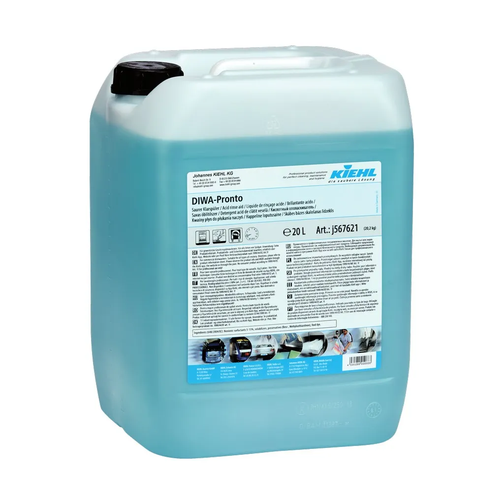 [KIJ567621] Kiehl Diwa-Pronto, 20 l, öblítőszer, gépi savas