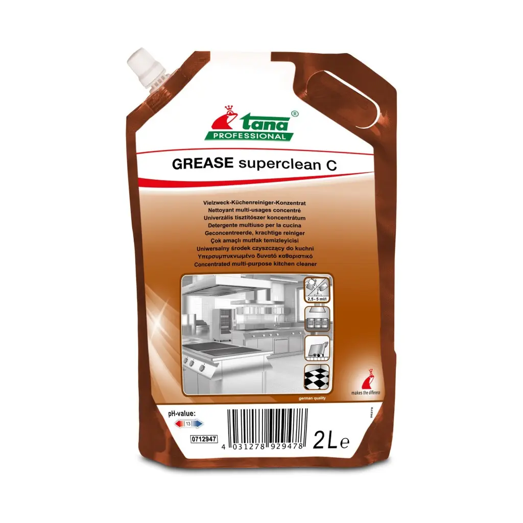 Grease Superclean C, koncentrált tisztítószer, Tana, 2 l, utántöltő