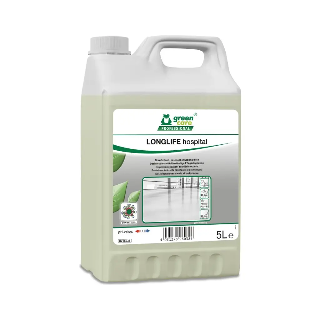 [TA0716038] Longlife Hospital Tana, 5 l, bevonat, fertőtlenítőszer-álló emulziós padlóápoló