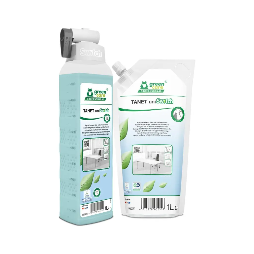 [TA0716230] Green Care Professional Tanet uniSwitch ultrakoncentrált padló és felülettisztító, 1 liter, utántöltő tasak