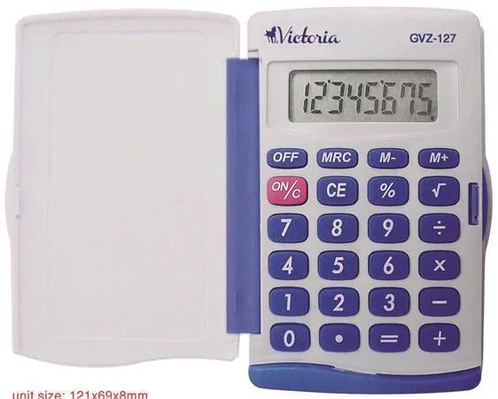 [CWGVZ127] Zsebszámológép, 8 számjegy, VICTORIA OFFICE