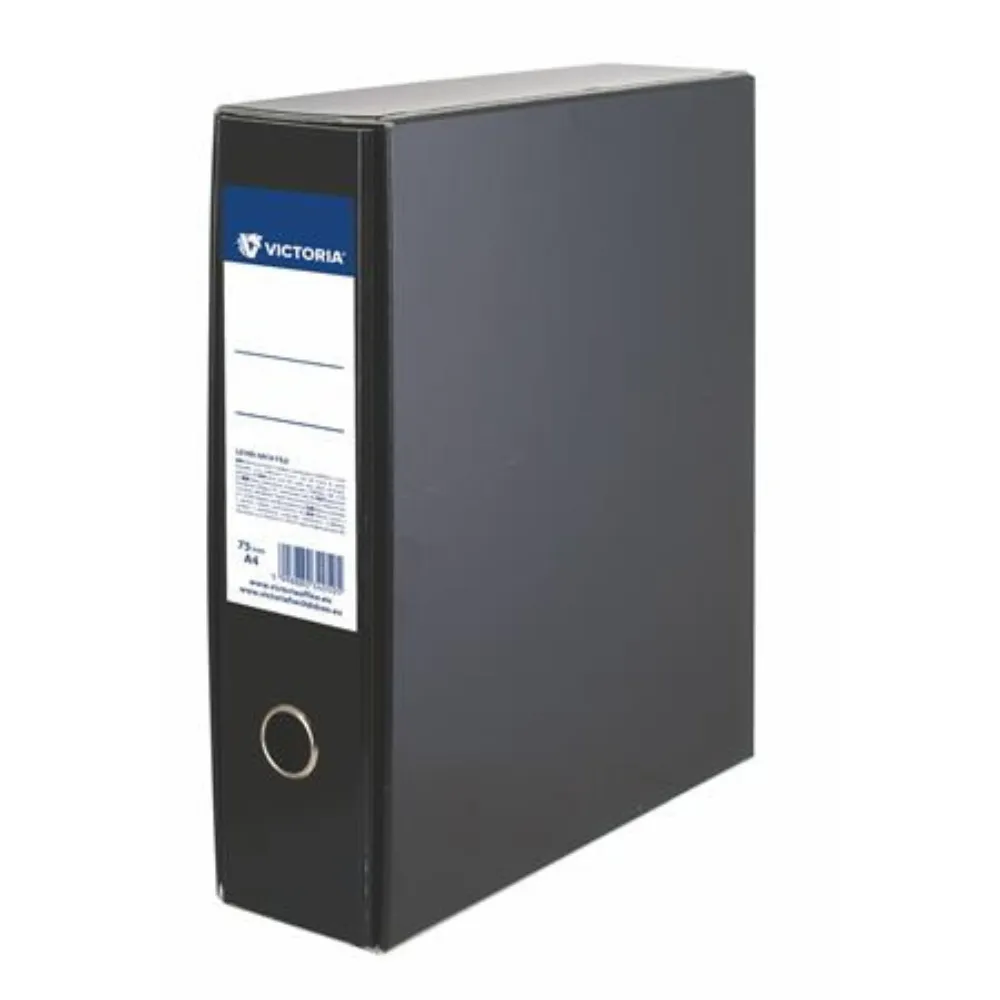 Tokos iratrendező, 75 mm, A4, karton, fekete