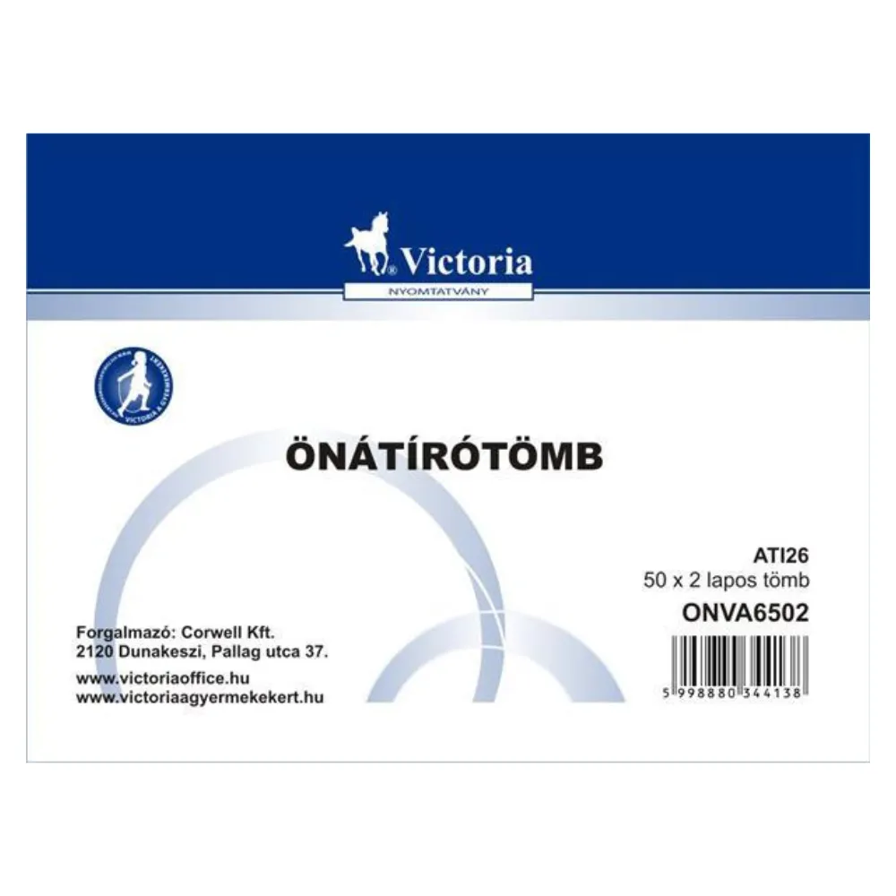 [CWONVA6502] Önátírótömb, A6, 50x2 lap, VICTORIA PAPER