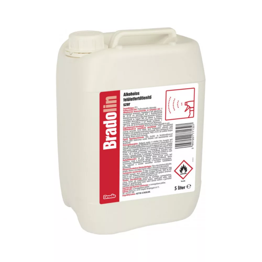 Bradolin, alkoholos felületfertőtlenítő szer, 5L