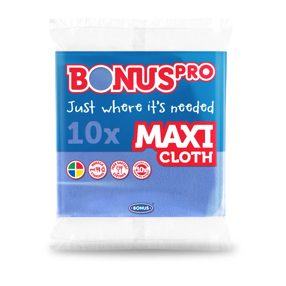 [BOB259] Bonus MAXI törlőkendő, 10 db, 38x40 cm, HoReCa, HACCP színkódolt (Kék)