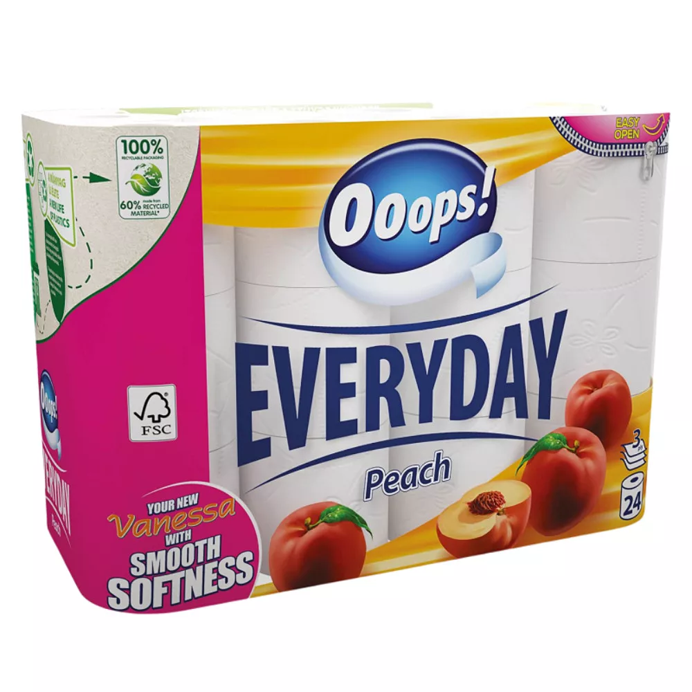 [VAKTC30242067] Ooops! Everyday Barack, kistekercses toalettpapír, 3 réteg, 24 tek./csomag